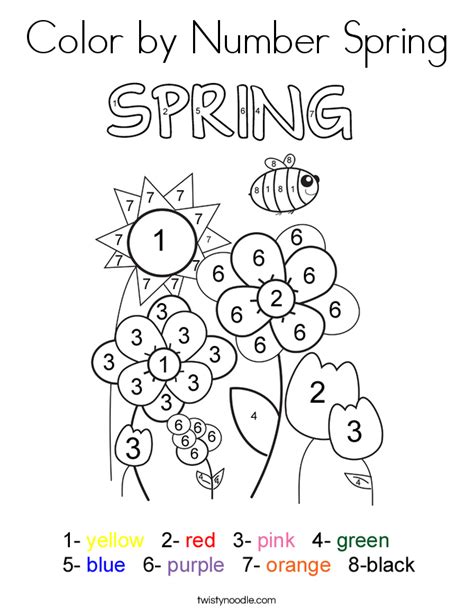 Color By Number Spring Printable